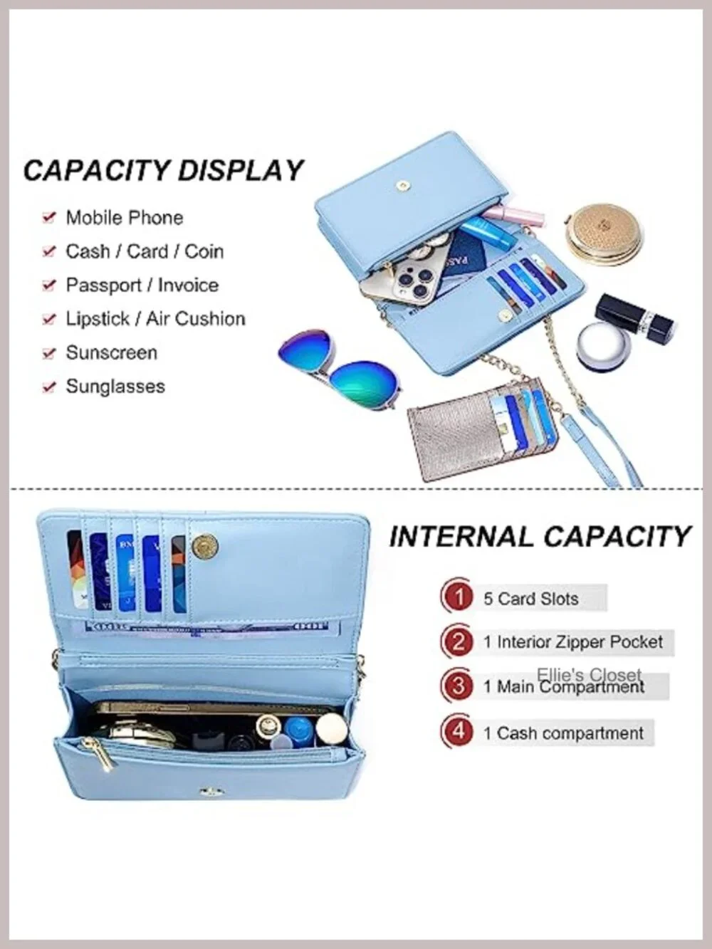 Small Crossbody Bag for Women PU Leather Wallet Purse with Credit Card Slots